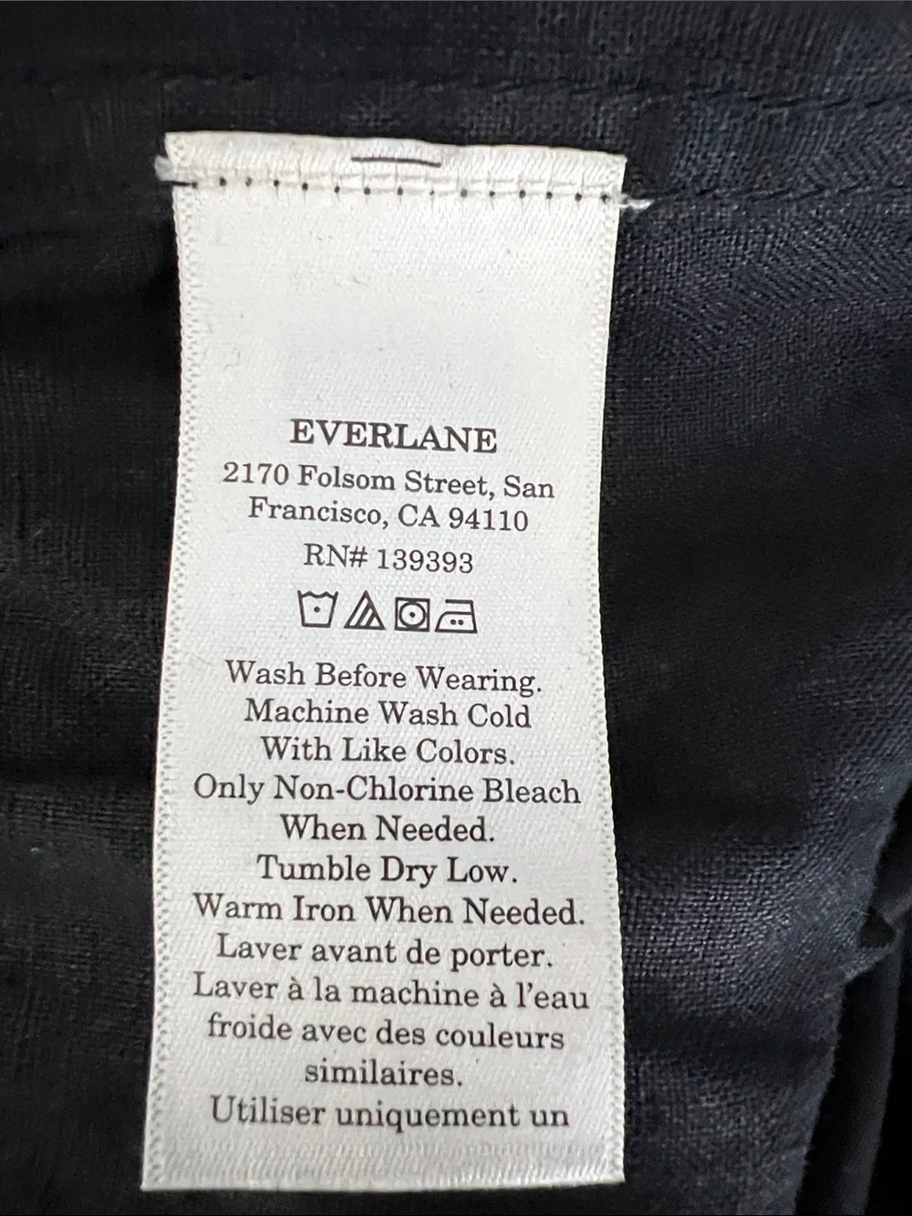 New Everlane THE CARGO CURVE PANT IN LINEN Black Size L